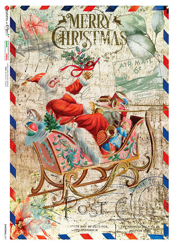 Paper Designs Santa Sleigh Merry Christmas 0331 A4