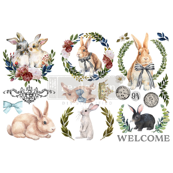 Redesign with Prima Decor Transfers Small Cottontail